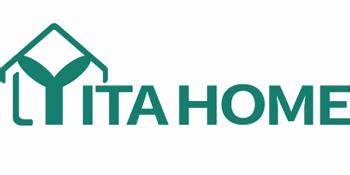 Logo of "Yita home," featuring a stylized house design incorporated into the lettering, predominantly in green color.